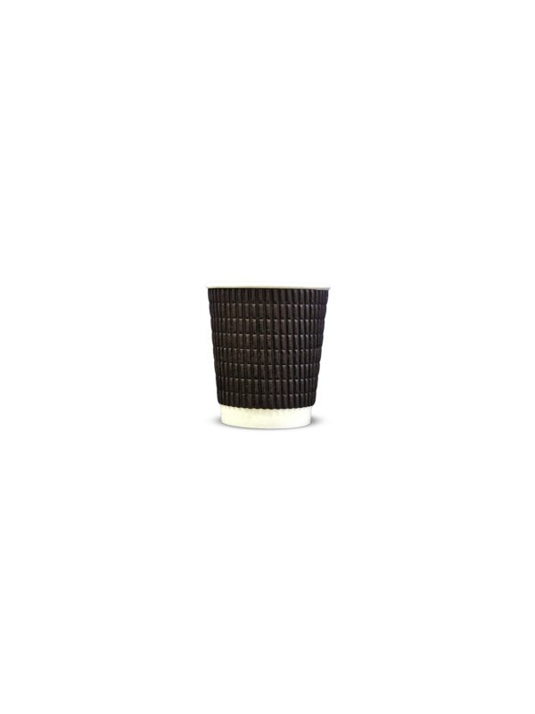 200ml Black Ripple Paper Cup