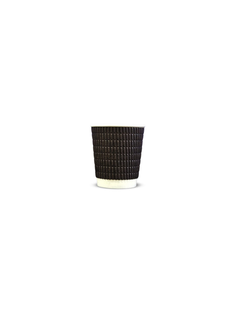 200ml Black Ripple Paper Cup