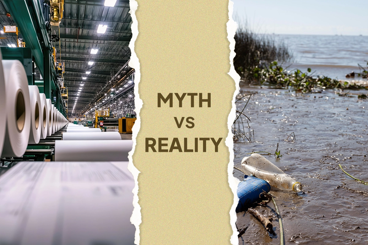 Myth vs. Reality : Paper Production and Water Waste.